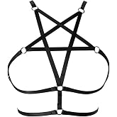 LIVE4COOL Women Harness Elastic Cupless Cage Bra Sexy Lingerie for Women Adjustable Hollow Out Crop Top Exotic Strap Bra