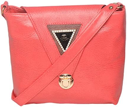 Rapidcostore Sling Bag Side Bag Cross Bag Handbag Casual Party Wedding Bridal School Collage Office Gift Women Girl Ladies Peach RC-1176