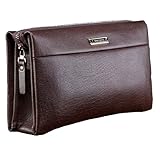Teemzone Mens Genuine Leather Clutch Bag Handbag Organizer Checkbook Wallet Card Case (S3326)