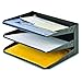 MMF Industries STEELMASTER Letter-Size Horizontal File Organizer | 3-Tier Tray Design | ID Label Holder | Black | Scratch & Chip-Resistant Finish | Durable Metal Steel | Wall File Organizer