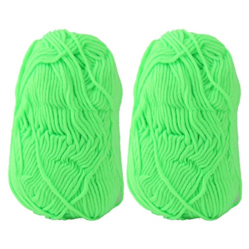 uxcell Festival Gift Handmade Scarf Sweater Hat Knitting Yarn String 100g 2pcs Fluorescent Green