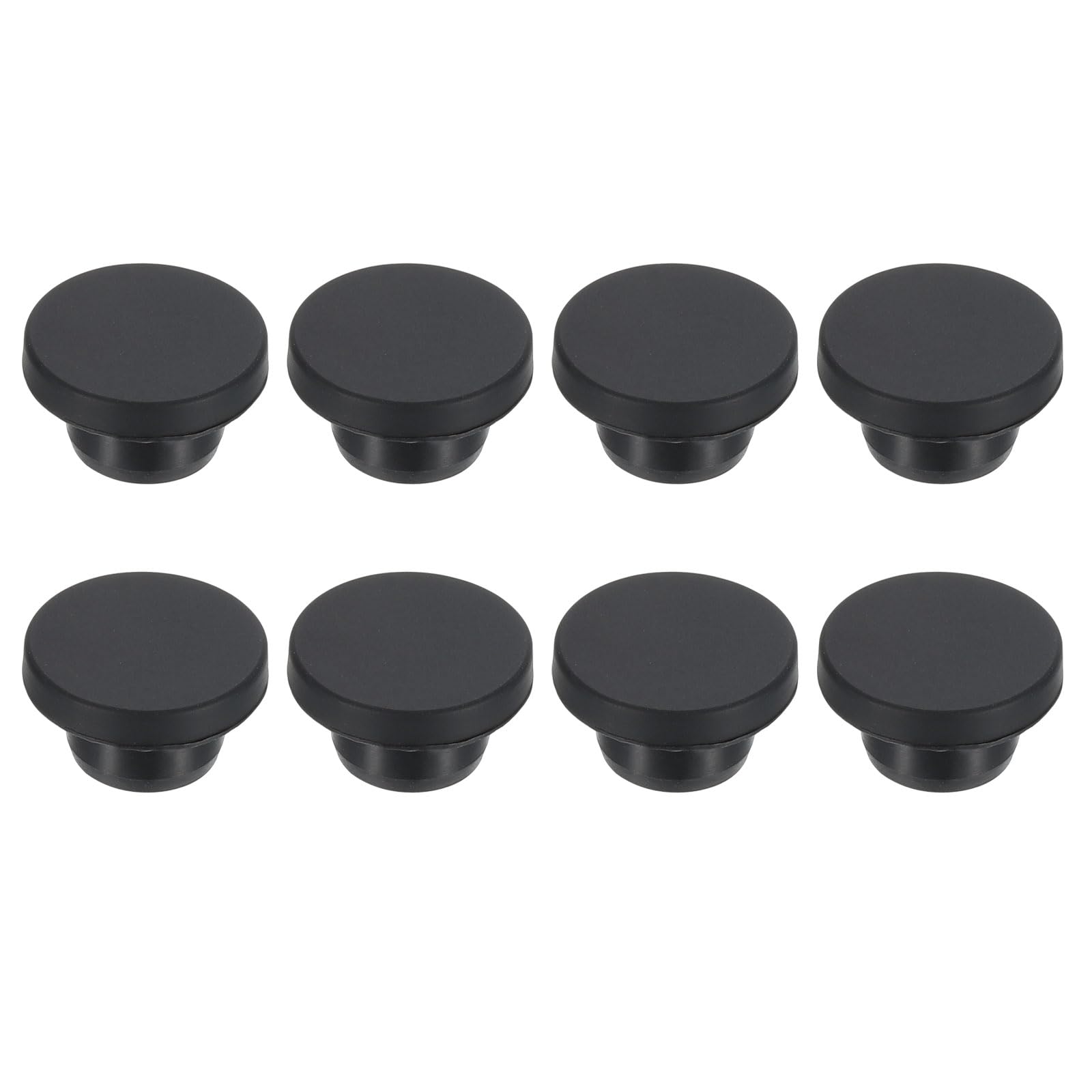 PATIKIL 16mm Diameter Rubber Hole Plugs, 8 Pcs Silicone Rubber Round Hole Stoppers for 15mm Hole, Black