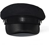 EriCotry Retro Military Chauffeur & Fisherman Driver Newsboy Fiddler Doorman Costume Hats for Men & Women (Black)