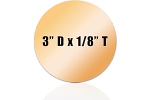 MTJSWXSY 1PCS Brass Round Plate,1/8" Thickness x 3" Diameter, Round Brass Metal Sheet for Crafts,DIY, Jewelry, Electrical, Repair, Industrial