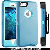 iPhone 6 Case, Fogeek Heavy Duty PC + TPU Combo Protective Defender Case for iPhone 6/6S w/360 Degree Rotary Belt Clip & Kickstand(Baby Blue)