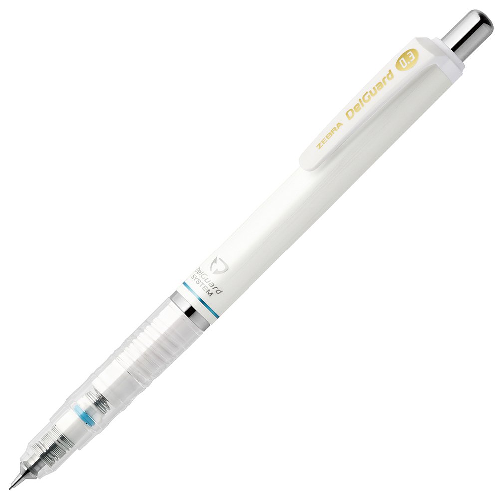 Zebra Mechanical Pencil, Del Guard, 0.3mm, White (P-MAS85-W)