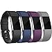 For Fitbit Charge 2 Bands, Adjustable Replacement Bands with Metal Clasp for Fitbit Charge 2 Wristbands Classic Edition Black Grey Navy Plum Small