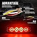 Xprite Red 4 LED 4 Watt Emergency Vehicle Waterproof Surface Mount Deck Dash Grille Strobe Light Warning Police Light Head with Clear Lens - 2 Pack