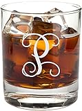 Whiskey Glass with Custom Engraved Initial - RG06