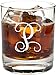 Whiskey Glass with Custom Engraved Initial - RG06