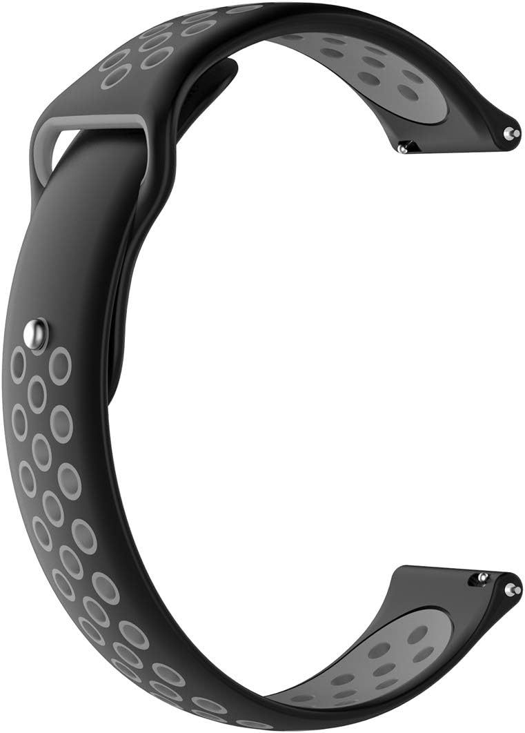 Samsung Galaxy Watch Replacement Band, AWADUO 22mm Replacement Silicone Wrist Band Strap For Samsung Galaxy Watch 46mm /Samsung Gear S3 /Samsung SM-R380 /Samsung SM-R381 /Samsung SM-R382(Black + Gray)