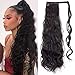 Stamped Glorious Clip in Ponytail Extension Synthetic Wrap Around Long Wavy Ponytail for Lady Women Girl Magic Paste Ponytail Hair Piece(24 Inch,4#)