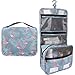 2 Pieces Toiletry Bag Multifunction Hanging Cosmetic Bag Portable Organizer Makeup Bags Pouch Large Capacity Waterproof Travel Bag for Women Girls Men,Blue Flamingo