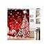 CHARMHOME Christmas Shower Curtain Custom Home Decor Christmas Tree Red Decoration Background Fabric Modern Shower Curtains European Style Bathroom Waterproof 66x72