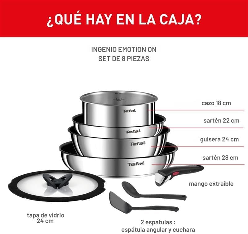 Ingenio Emotion - Juego de 5 Piezas, Acero inoxidable