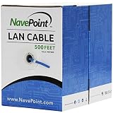 NavePoint CAT5e (CCA), 500ft, Blue, Solid Bulk Ethernet Cable, 24AWG 4 Pair, Unshielded Twisted Pair (UTP)