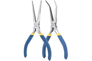 VISEMAN 6" Mini Needle Nose Pliers with Comfort Grip Handles, 2PCS Long Nose Pliers Set for Handmade Craft
