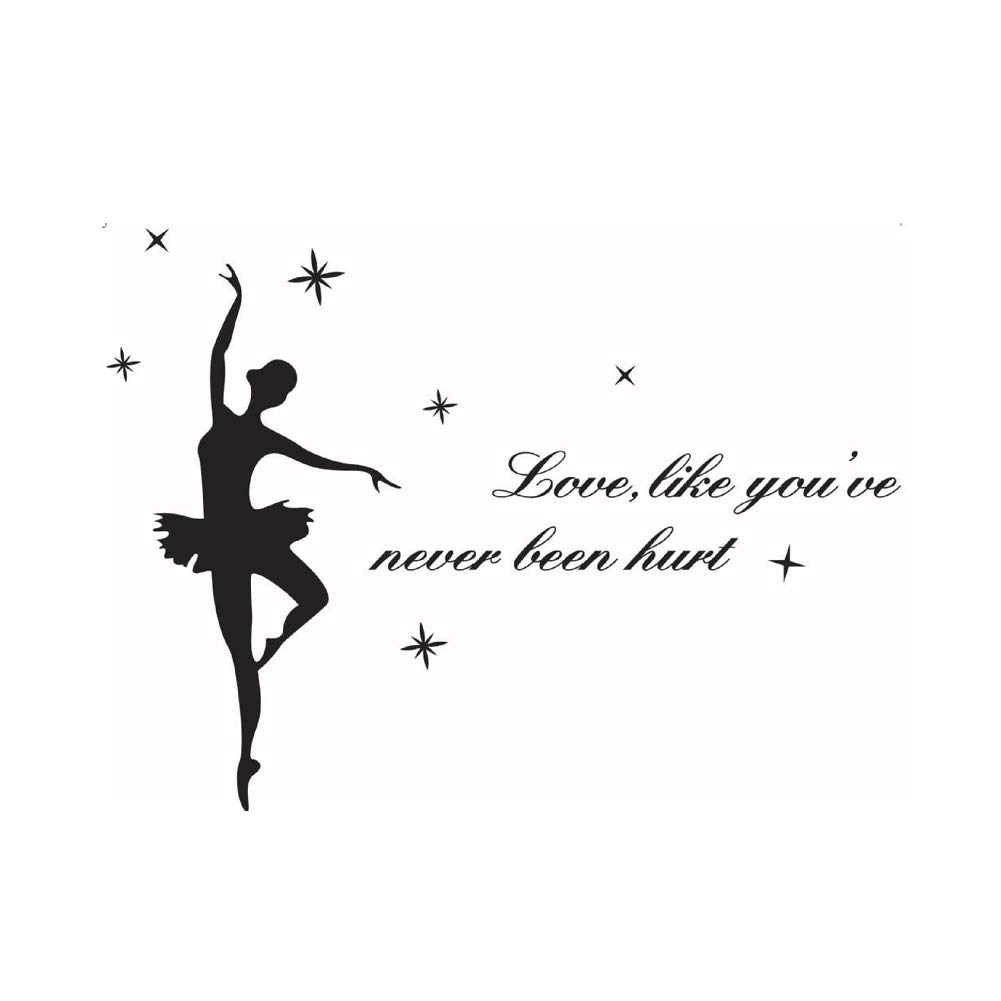 Lichi Dance Girl Wall Sticker with Stars Black
