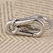 maycom Retro Style Simple Strong Carabiner Shape Keychain Key Chain Ring Keyring Keyfob Key Holder (Polished Silver)