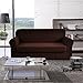 CHUN YI Stretch Loveseat Sofa Slipcover 2 Piece Sofa Cover, 2 Seater Couch Slipcover Soft Washable Furniture Covers, Medium, Chocolate