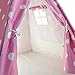 Kids Teepee Tent for Girls, No Toxic Chemicals Added, Carrying Case, Pink Play Tents Indoor for Kids, Large Enough Tipi for Toddler Dog Baby Boy Adult Children Adults Dogs Boys, Childs Reading Nook