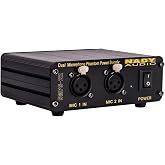 Nady SMPS-2X 2-Channel 48V Phantom Power Supply for Condenser Microphones | Dual 48VDC phantom power with all-metal housing and XLR inputs for condenser microphones, studio and stage