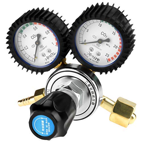 DEWIN Gas Bottle Regulator, CO2 Gas Bottle Regulator Carbon Dioxide Welding Pressure Reducer G5/8