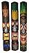 40 In Set of 3 Tribal Polynesian Tiki Bar Turtle Pineapple Design Masks Hand Carved Island tropical Decor