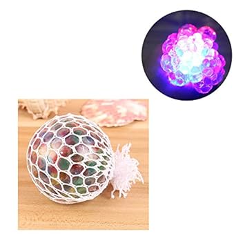 Delaman® Leuchtend Stress Relief Quetschball Squeeze Stressball Antistress Druck Ball im Squishy Mesh (1stk)