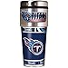 NFL Tennessee Titans Metallic Travel Tumbler, Stainless Steel and Black Vinyl, 16-Ounce