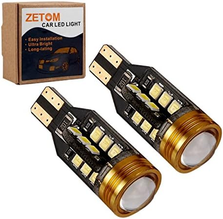 ZETOM Reverse Lights, Extremely Bright Error Free 921 912 T15 W16W 24SMD + 1 COB 6000K Chipsets 2835 LED Bulbs For Backup Reverse Lights, Xenon White (2-Pack)