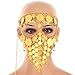 ZYZF Belly Dance Tribal Egyptian Halloween Costume Headwear Coins Face Mask Veil Tribal Bedouin Burka Burqa Metal Head Chain (Gold)