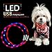 Fashion&cool LED Dog Collar For Night Safety,USB Rechargeable and Adjustable Light Up Collars for All Dog Sizes,Red