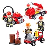 Fire Building Brick Set Newisland 8-in-1 Blocks with Fire Truck Engine Creative Bricks Kids Toys