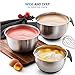 FineDine Premium Grade Stainless Steel Mixing Bowls With Comfortable Grip Handle (Set of 3) Modern Nesting Bowls Set with Measurement Marks, Easy Pouring Spout, Skid Free Bottom 1.5-2 - 2.5 Quart