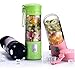 Portable Blender,Mini Personal Size Blenders for Smoothies and Shakes,USB Rechargeable Travel Juicer Cup Electric Fruit Juice Mixer with 6 Updated Blades for Travel, Sports, Kitchen,13.5Oz (Green)
