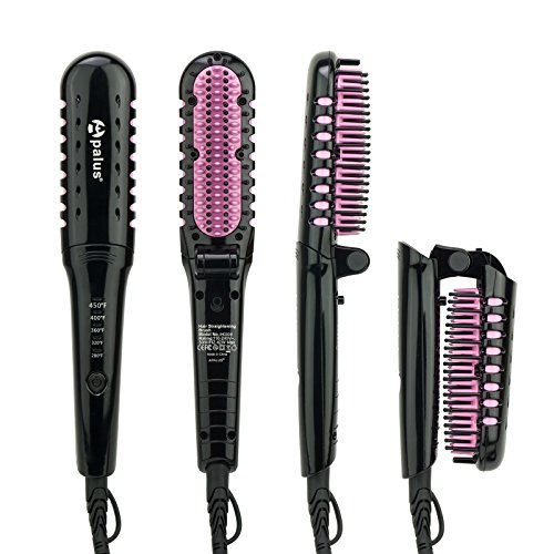 Apalus Foldable Mini Hair Straightening Brush, Ceramic Hair Straightener Brush With Anions Generator For Silky Hair, Anti Scald, Detangling Hair Brush, Perfect For Traveling On The Gym With A Bag Beauty & Personal Care, Hair Care, Styling Tools & Appliances, Irons, Straighteners