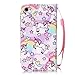 iPhone 4 Case,iPhone 4S Wallet Case,Kmety(TM) for iPhone 4 PU Leather 2in1 Case Flip Folio Magnetic Design[Built-in Credit Card Slots] with Painted Unicorn Pattern