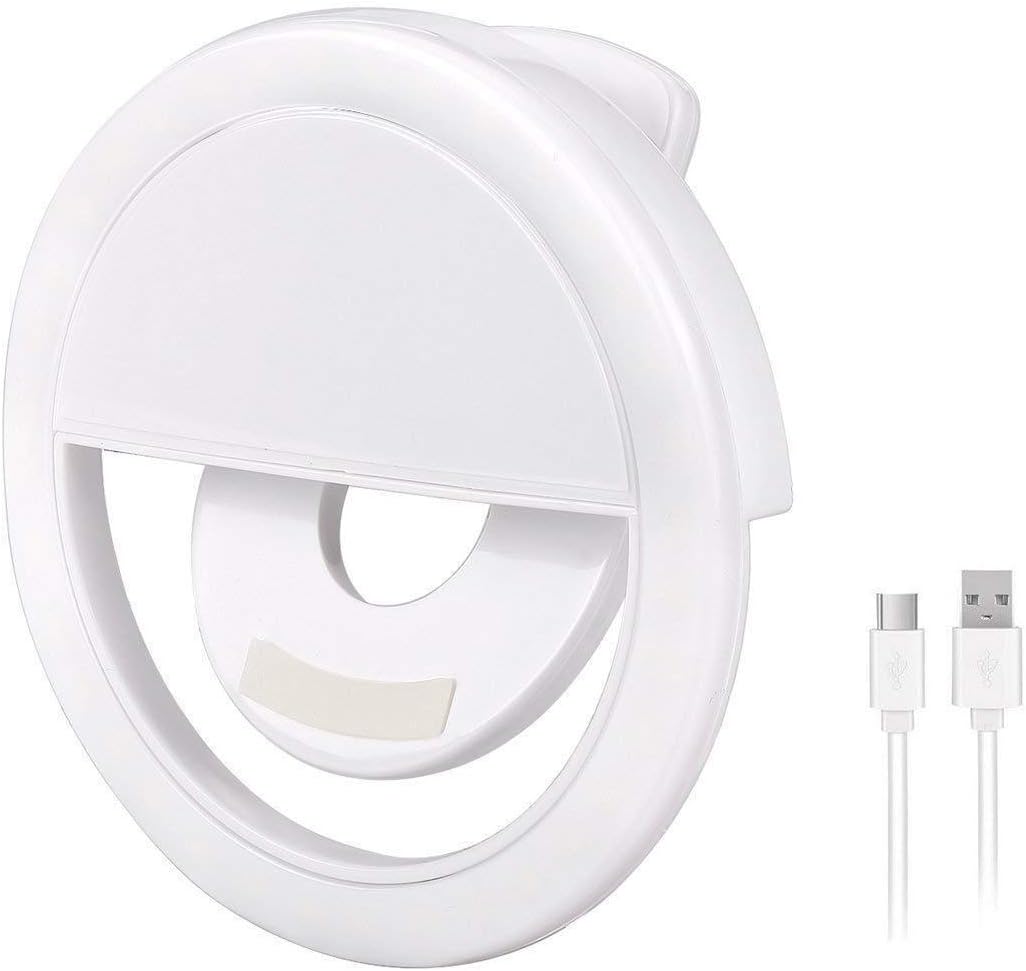 CLUB INDIA Selfie Ring Rechargeable Flash Light With 36 LED's For Mobile Night Darkness Selfies For Android And iPhone Devices (White, Portable)