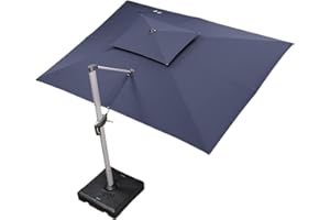 PURPLE LEAF 10' X 13' Patio Umbrella Outdoor Rectangle Umbrella Large Cantilever Umbrella Windproof Offset Umbrella Heavy Duty Sun Umbrella for Garden Deck Pool Patio, Navy Blue