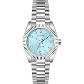KNISKRED Classic Dress Watch for Women Crystal Accented Dial | Water Resistant | Solid Stainless Steel Band | Date Calendar | Japanese Precise Movement | 2 Year Battery Life