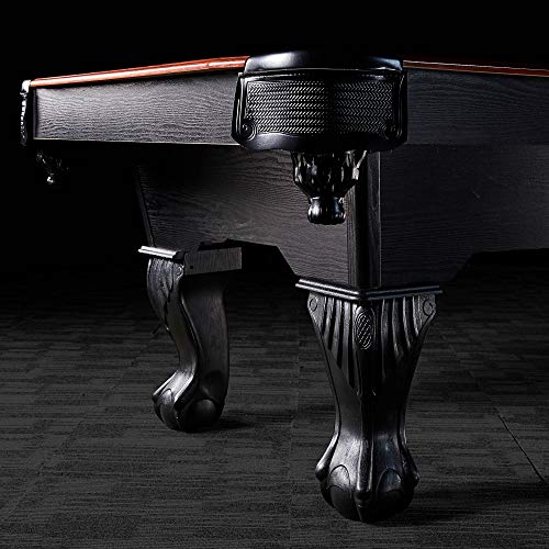 Lancaster 90 Inch Full Size Green Pool Table w/ Leather Pockets, Cues, and Chalk - Thumbnail 4