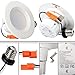 Hykolity 4 Inch led downlight recessed can light integrated baffle trim design retrofit ceiling lamp 9w [65w equivalent] 720lm 3000k warm white dimmable energy star-pack of 12