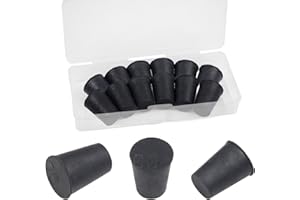 GPJYYDS 12pcs Lab Rubber Stoppers 11x15x20mm Black Tapered Shaped Solid Rubber Stopper for Lab Tube Stopper Size 00# Hole Stopper