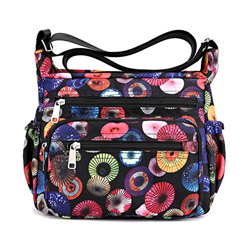 Womens Nylon Floral Shoulder Bag Crossbody Bag Messenger Bags Travel Handbags With Adjustable Strap Waterproof (umbrella) - Thumbnail 7