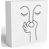 Funny Bathroom Decor, Black and White Bathroom Decor, Boho Dorm Decoration, Dorm Room Decoration for Shelves, Wooden Box Decorations Sign for Home Farmhouse Office Living Room Table Shelf