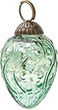 Luna Bazaar Mini Vintage Green Mercury Glass Ornament (dotted bulb design)