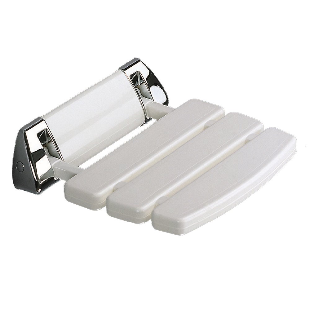 NRS White and Chrome Series 200 SD Folding Shower Seat Amazon.co.uk