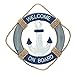 Wooden Nautical Life Ring Wall and Door Hanging Ornament Plaque,Welcome On Board,11.6