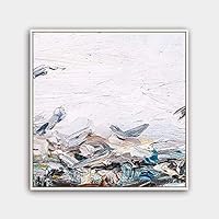 Framed Canvas Wall Art Abstract Color Painting Canvas Prints Home Artwork Decoration for Living Room,Bedroom - 16x16 inches